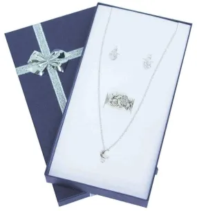 12 Boxes - Linen Blue Bow Tie Gift Boxes for Bracelet or Watch - 3 3/8" x 6 1/4" x 1"