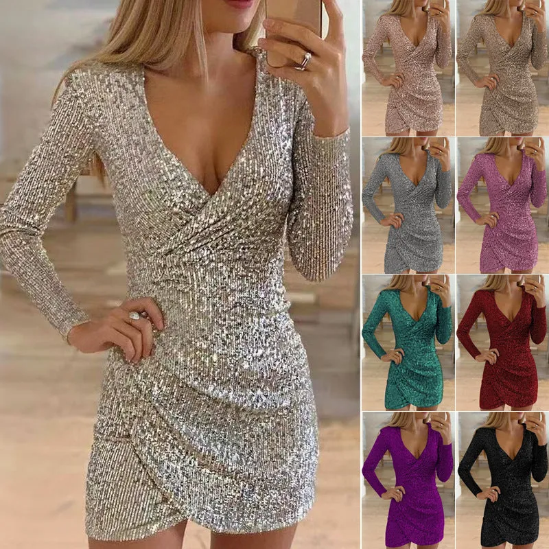 2023 lady silk sequin rhinestone formal prom party club evening knit lace chiffon mesh floral pleated  dinner mini maxi women dresses