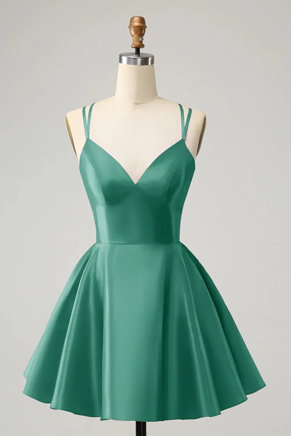 A Line Homecoming Dress Fuchsia Spaghetti Straps Backless Graduation Dresses