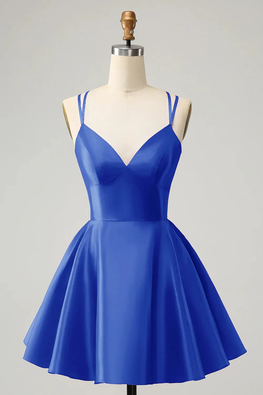 A Line Homecoming Dress Fuchsia Spaghetti Straps Backless Graduation Dresses