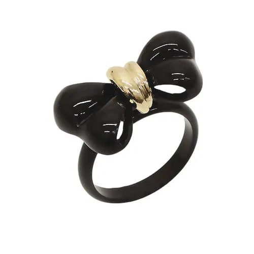 Adorable Cute Epoxy Bow Tie Ribbon Adjustable Stretch Fashion Ring