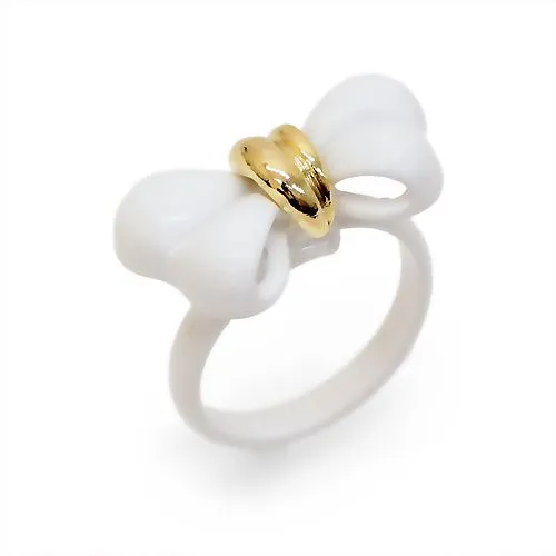 Adorable Cute Epoxy Bow Tie Ribbon Adjustable Stretch Fashion Ring