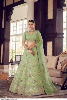 ARYA VOL 24 ORGANZA LEHENGA CHOLI DNO 9413
