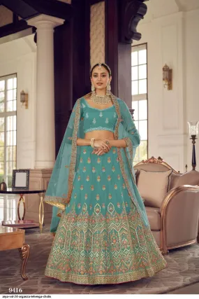ARYA VOL 24 ORGANZA LEHENGA CHOLI DNO 9416