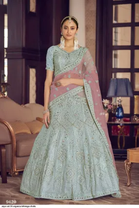 ARYA VOL 24 ORGANZA LEHENGA CHOLI DNO 9420