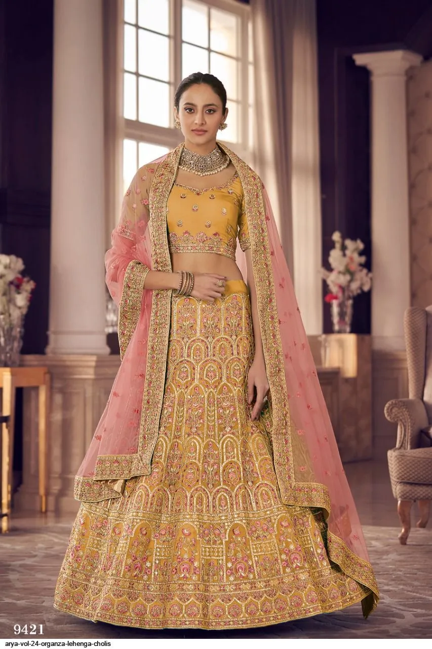 ARYA VOL 24 ORGANZA LEHENGA CHOLI DNO 9421