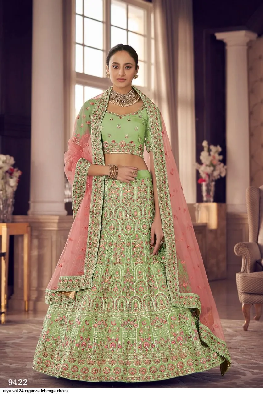 ARYA VOL 24 ORGANZA LEHENGA CHOLI DNO 9422