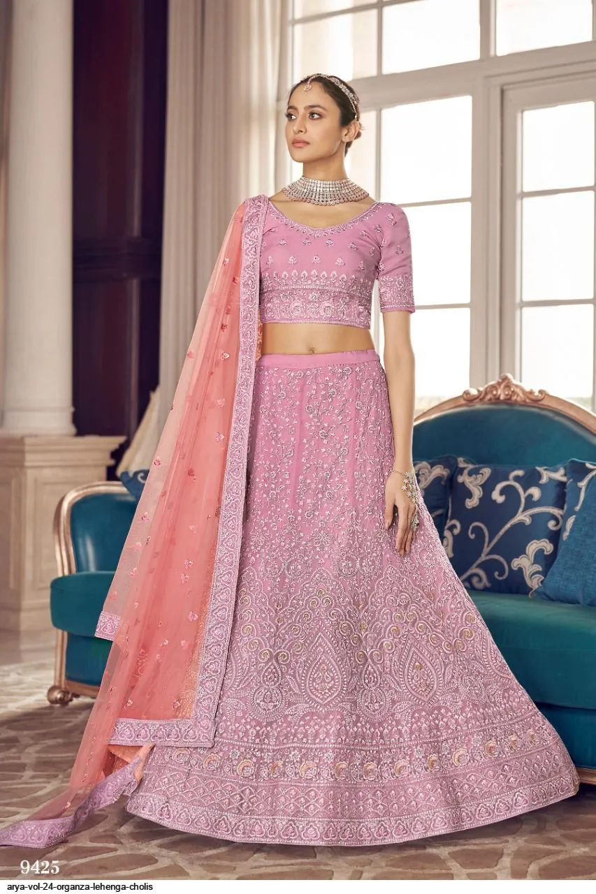 ARYA VOL 24 ORGANZA LEHENGA CHOLI DNO 9425