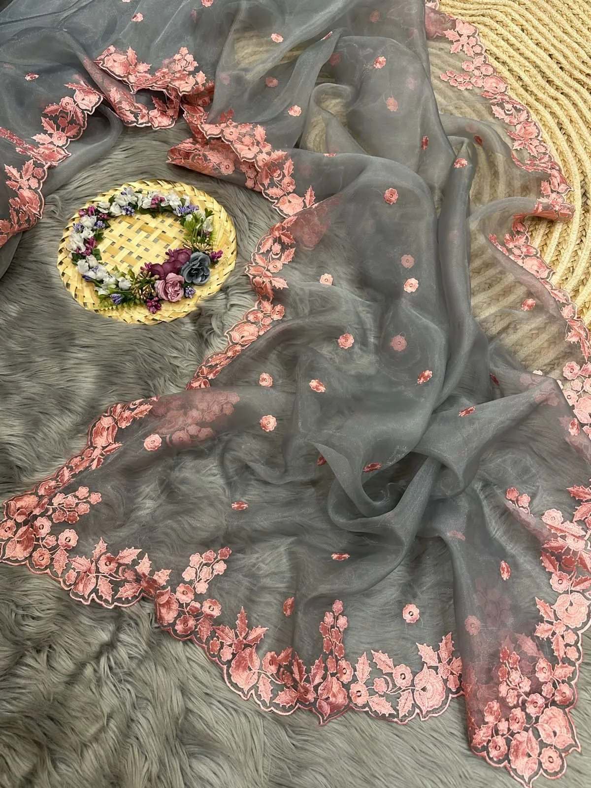 Beautiful Designer Summer Special Pure Organza silk Saree