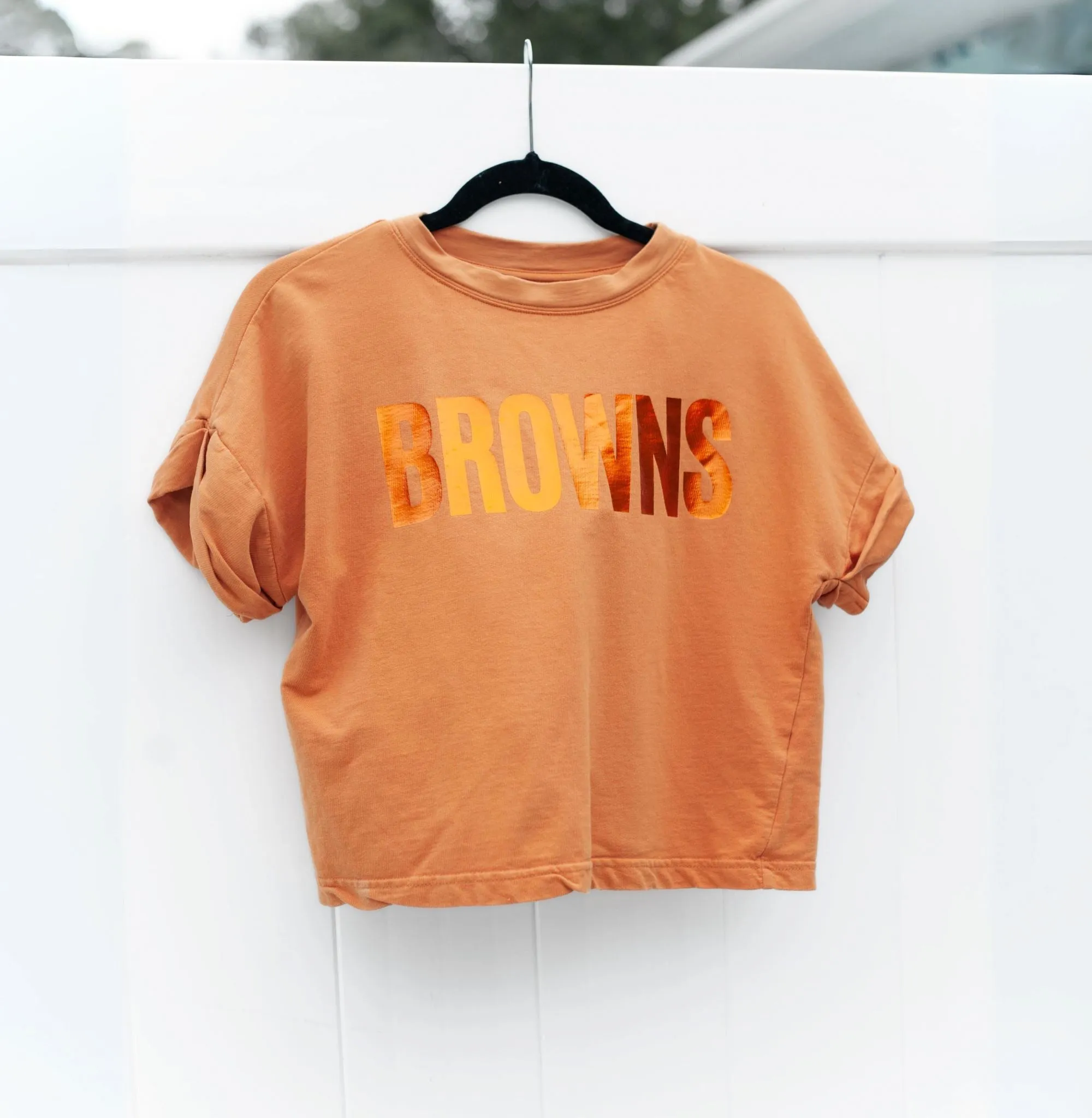 Cleveland Browns Crop Rework Puff Sleeve
