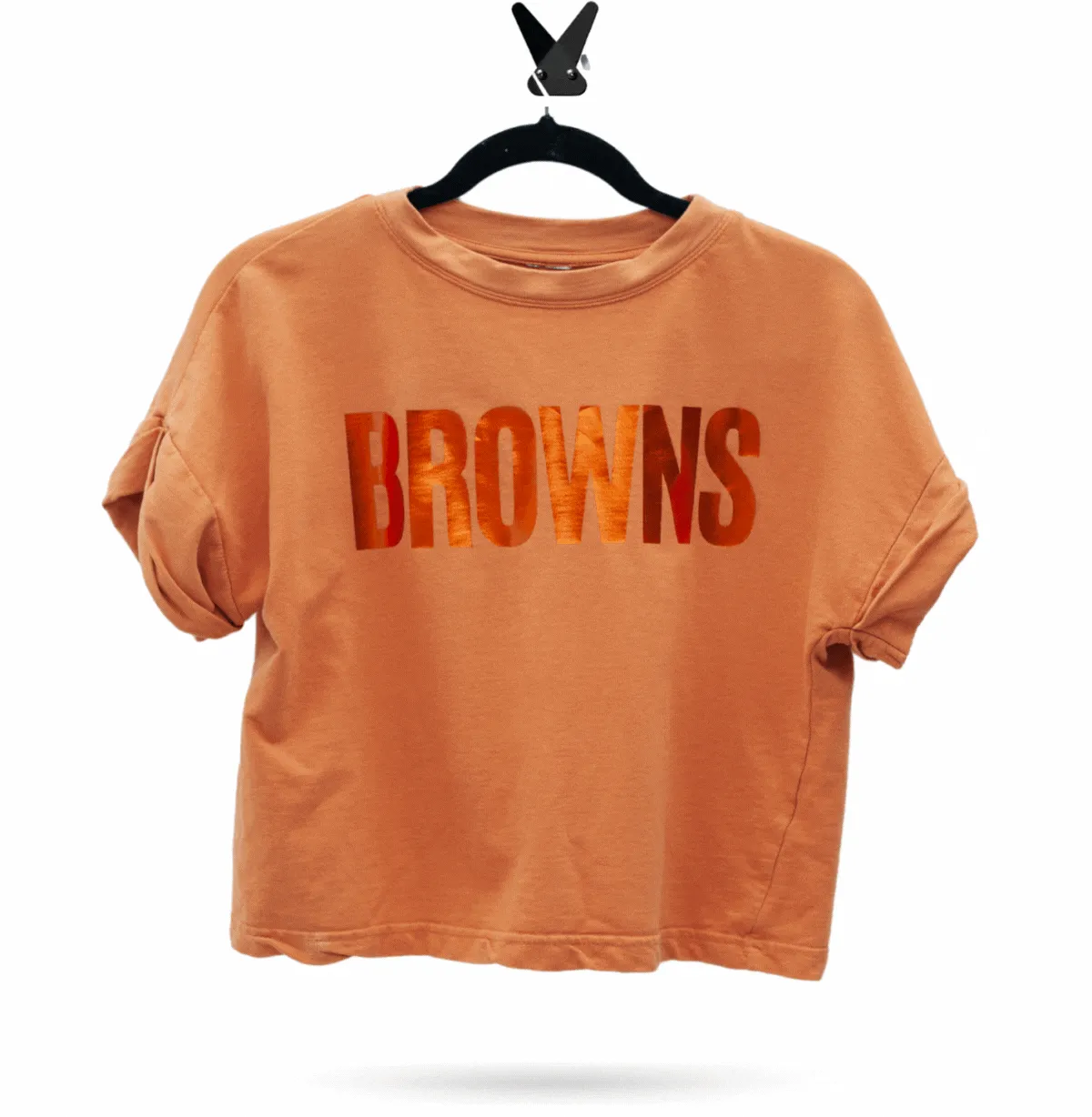 Cleveland Browns Crop Rework Puff Sleeve