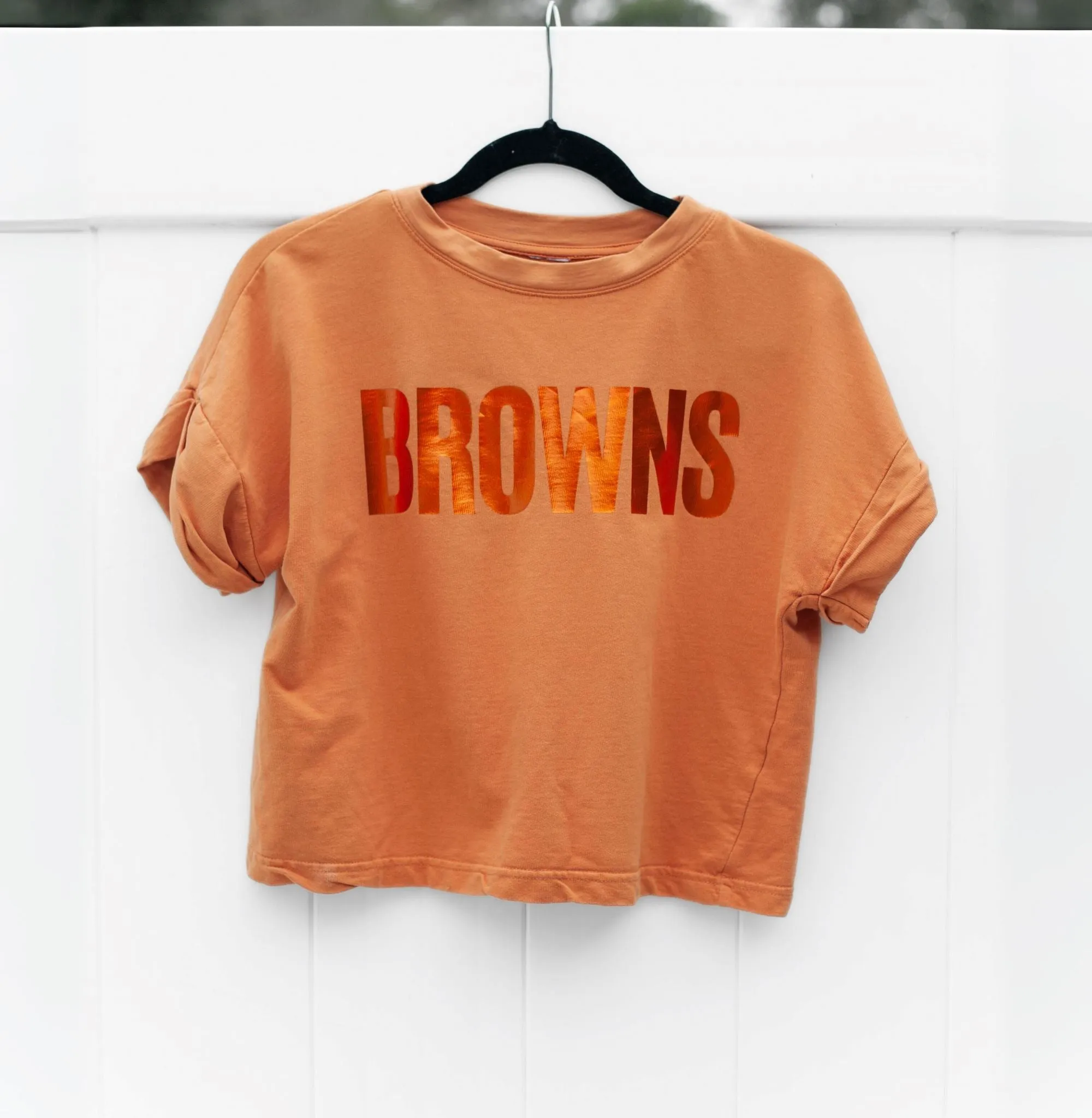 Cleveland Browns Crop Rework Puff Sleeve