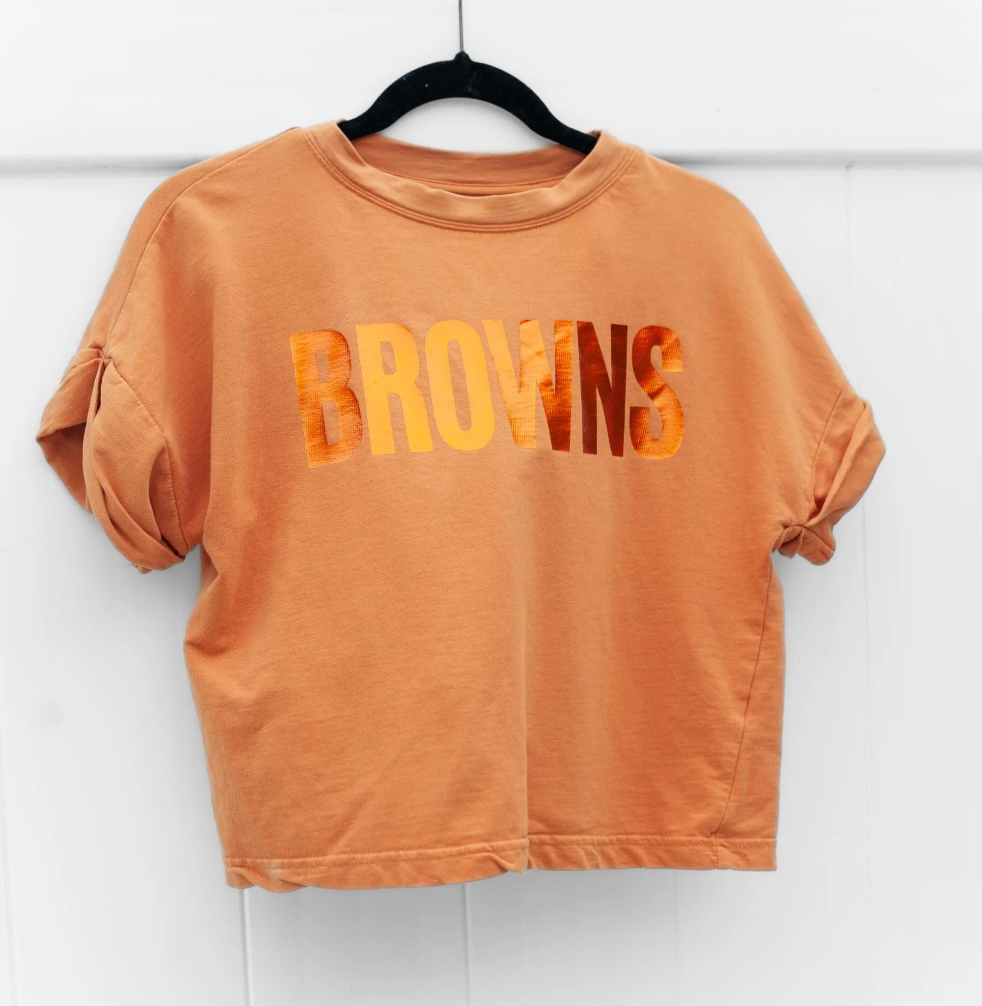 Cleveland Browns Crop Rework Puff Sleeve