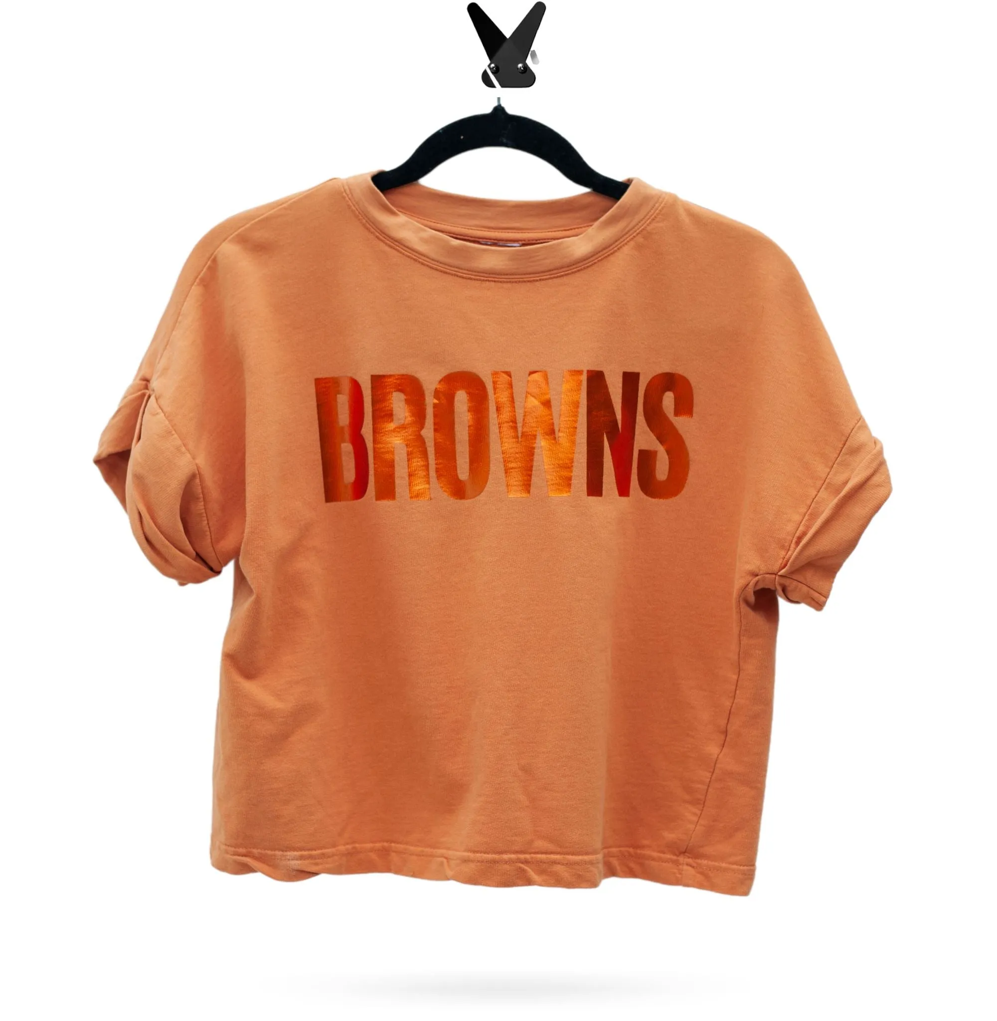 Cleveland Browns Crop Rework Puff Sleeve