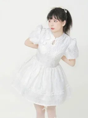 Dress Jacquard China Sleeve Puff