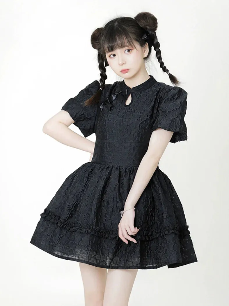 Dress Jacquard China Sleeve Puff
