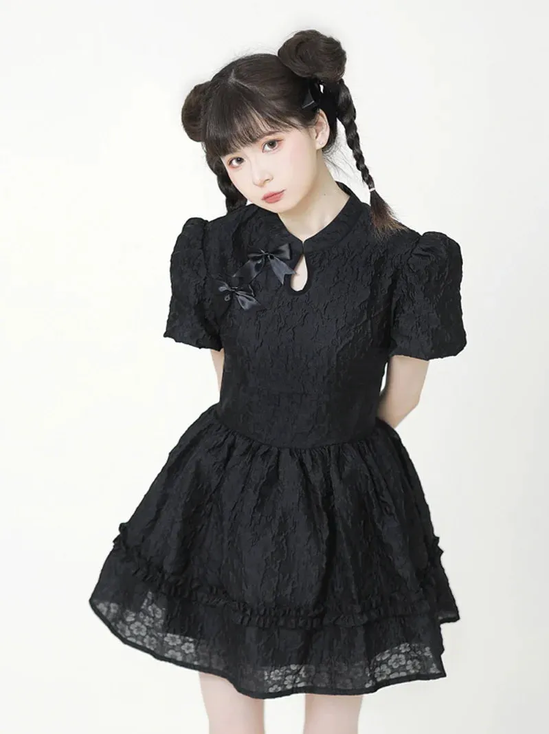 Dress Jacquard China Sleeve Puff