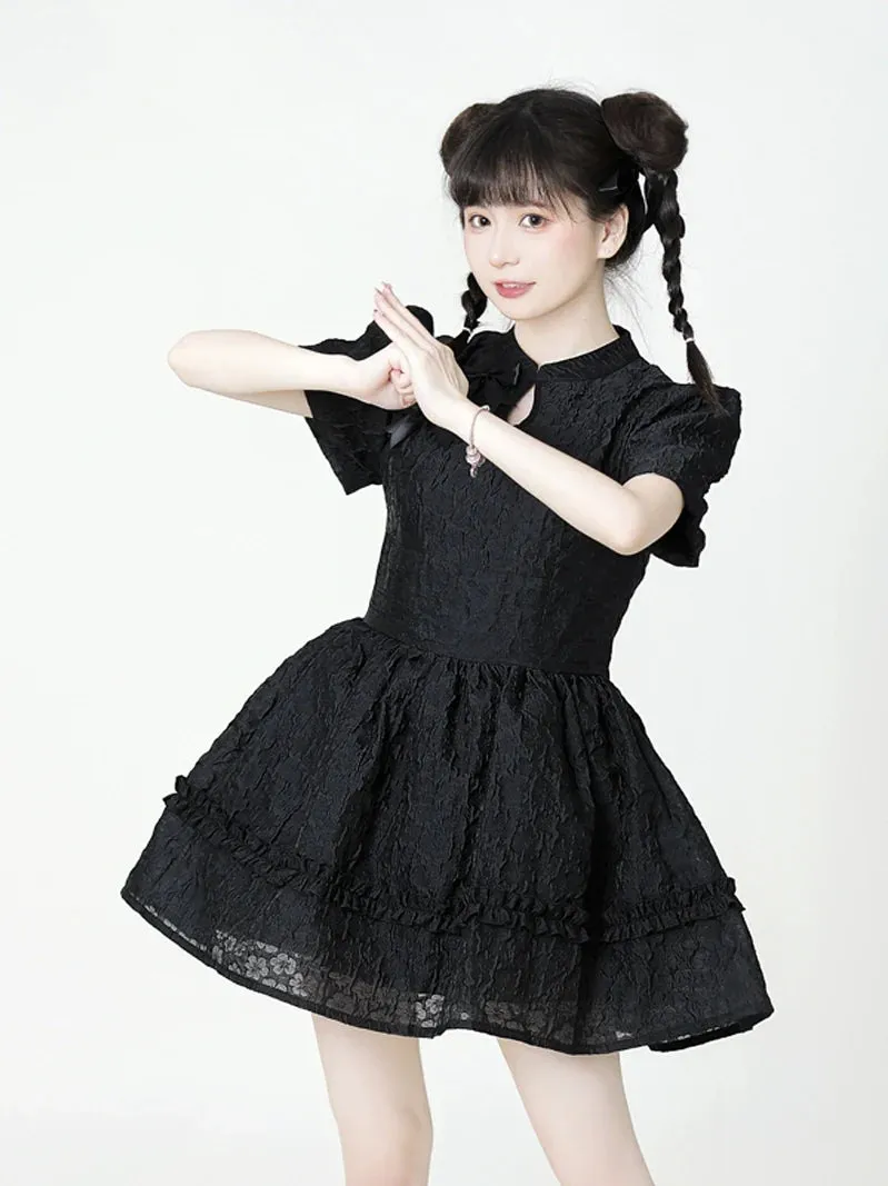 Dress Jacquard China Sleeve Puff
