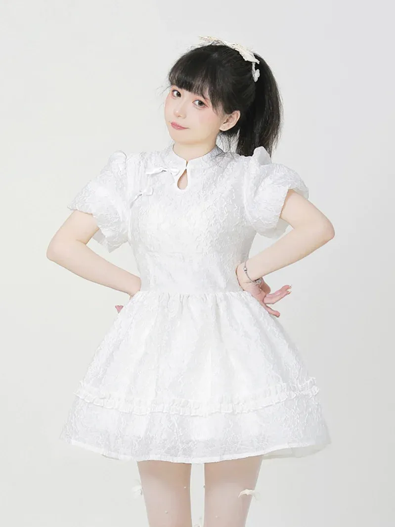 Dress Jacquard China Sleeve Puff