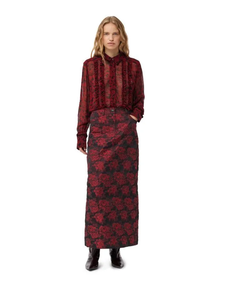 Ganni Botanical Jacquard Long Skirt