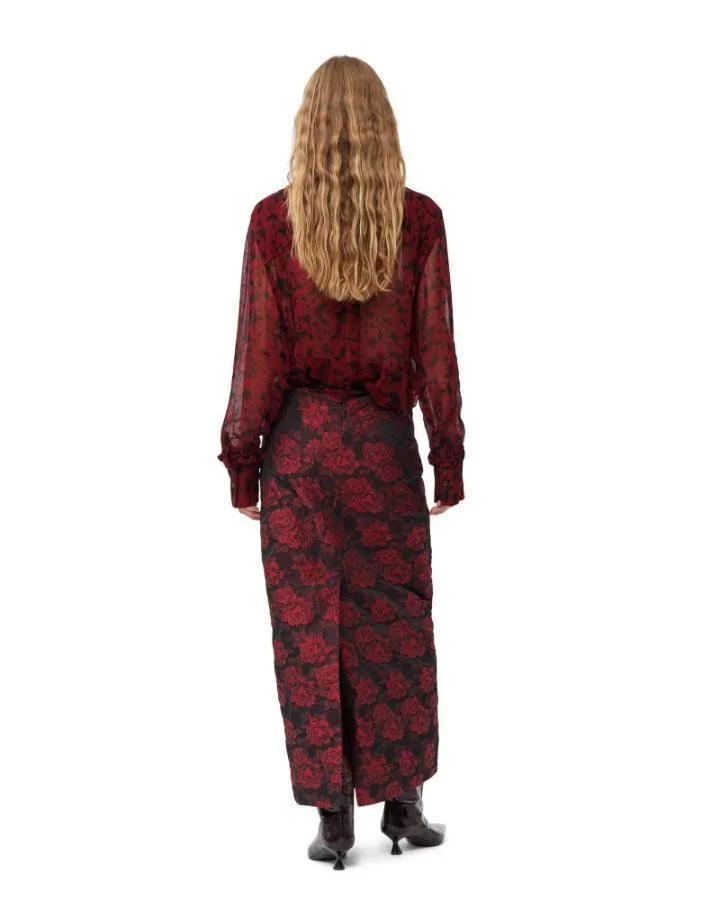 Ganni Botanical Jacquard Long Skirt