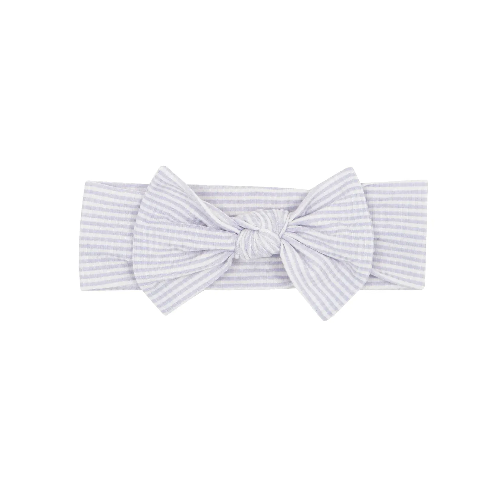 Lavender Stripe Ribbed Bow