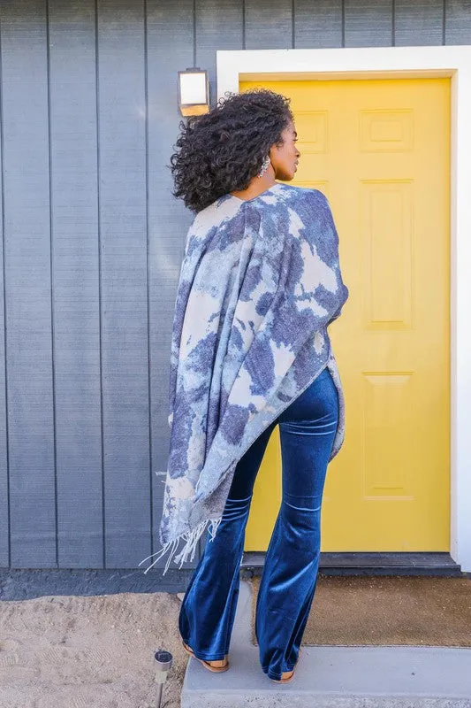 Marble Ruana Wrap w/Tassel