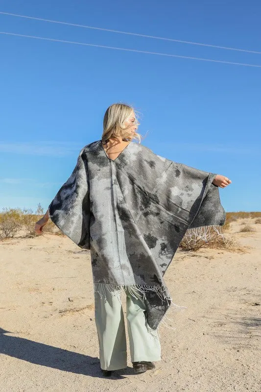 Marble Ruana Wrap w/Tassel