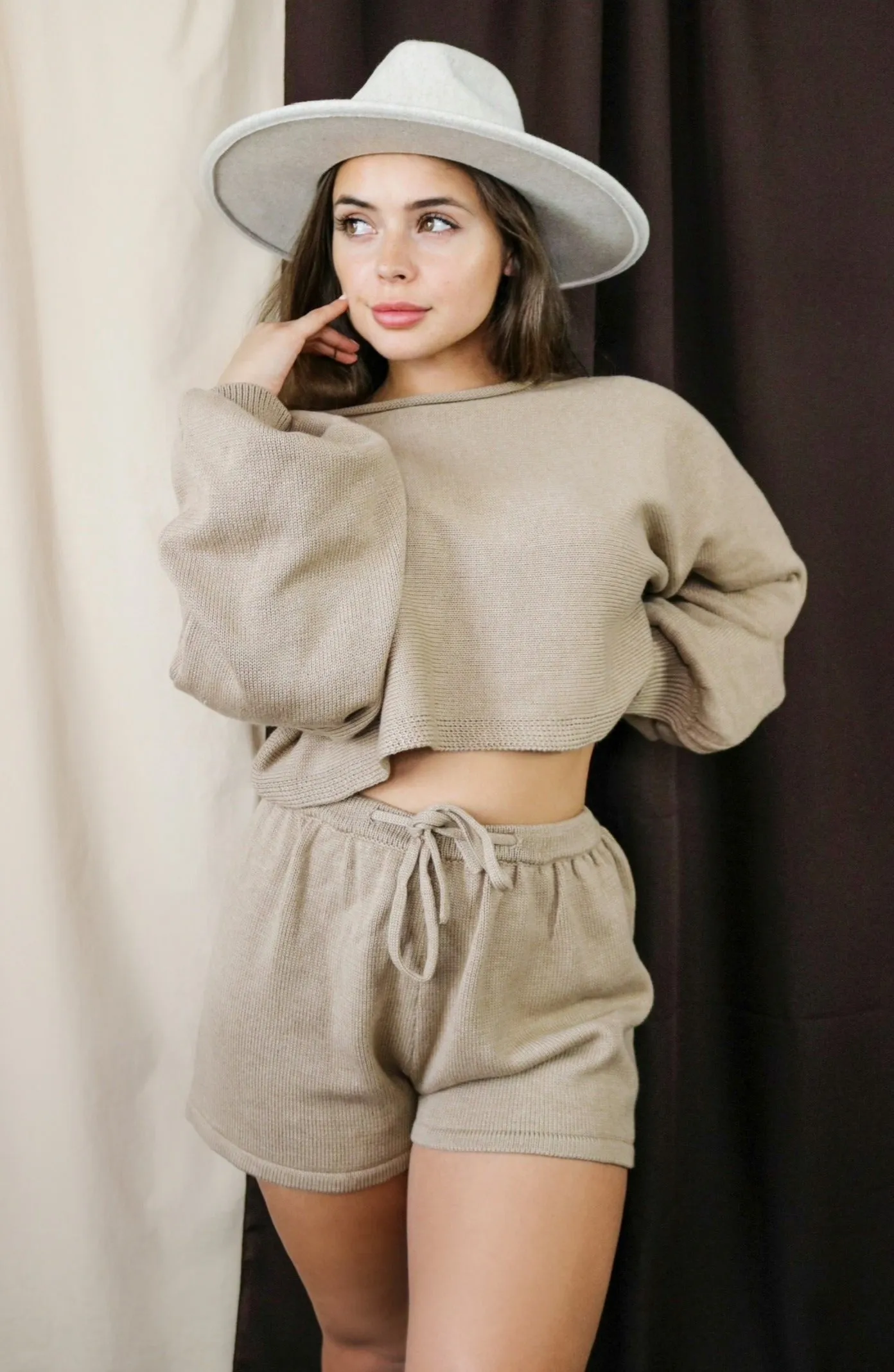 'Midsummer' Sweater Lounge Set in Mocha