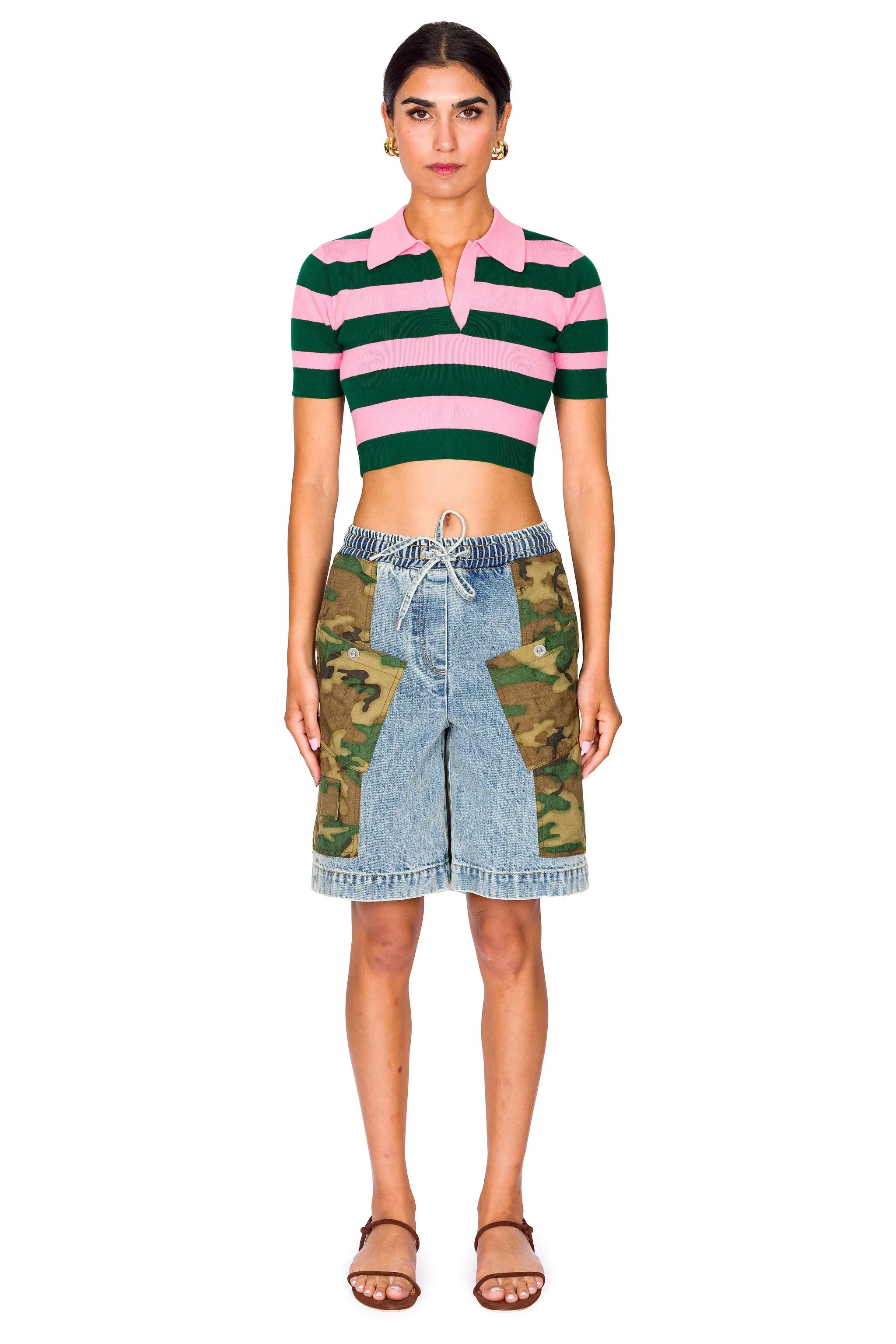 Patchwork Camo Ripstop Basketball Short