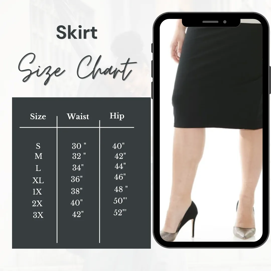 PRE-ORDER:  Red 28”. Midi Skirt:  S-3X  Arriving In Stock: 2/18