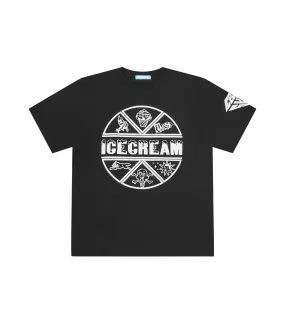 PUFF PRINT ICECREAM T-SHIRT - BLACK