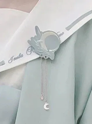 Sleeve Haori Tulle Overskirt Ribbon Badge Collar Puff Sailor Tie Dress