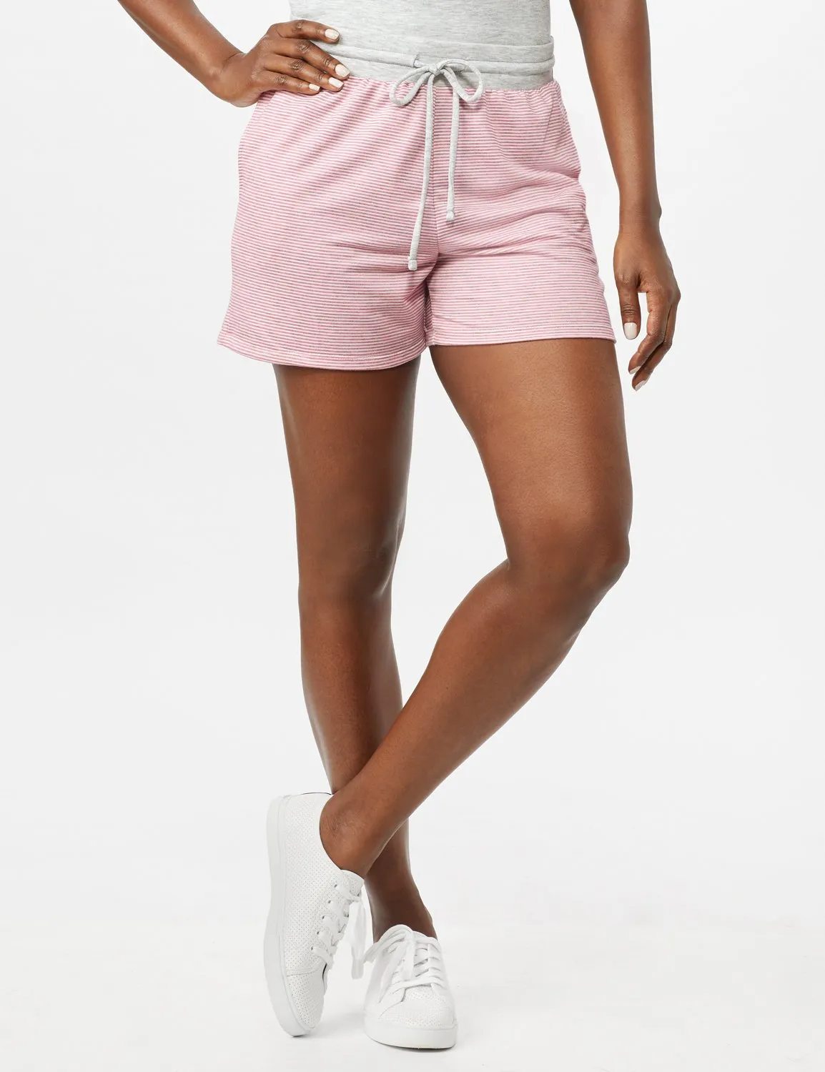 Stripe Drawstring Knit Shorts
